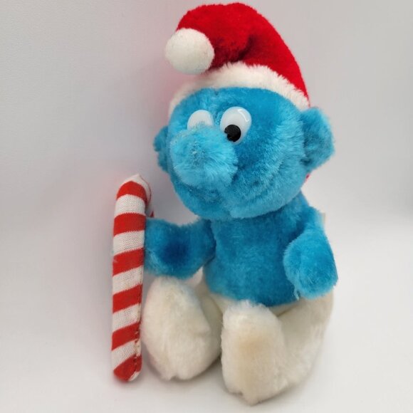 THE SMURFS Lot of Vintage Plush PVC Figures 5 pcs - Wallace Berrie Peyo Schleich - Picture 10 of 14